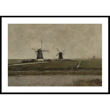 Poster Gallerix Polder With Mills Near Overschie By Paul Gabriël