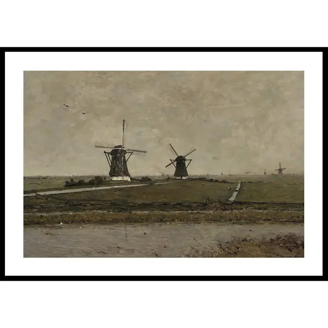 Poster Gallerix Polder With Mills Near Overschie By Paul Gabriël