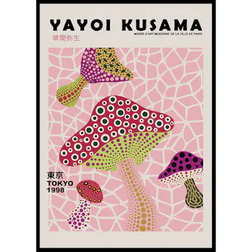 Poster Gallerix Infinity Mushrooms Pink Yayoi Kusama