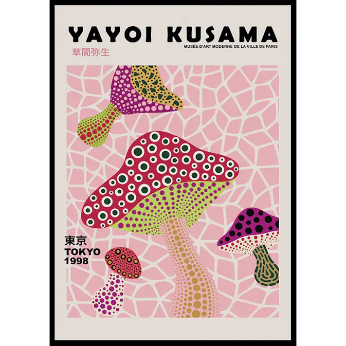 Poster Gallerix Infinity Mushrooms Pink Yayoi Kusama