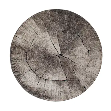 Friezematta KM Carpets Tree Rund Grå