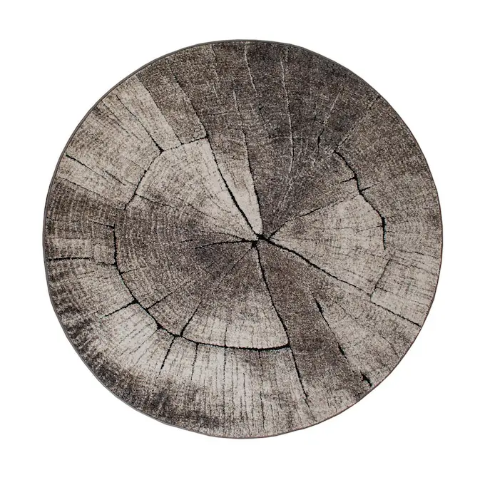 Friezematta KM Carpets Tree Rund Grå