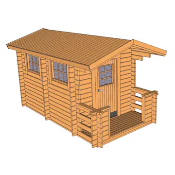 Bastu Baseco Sandsele 7 m² Fristående Bastuhus med Altan & Glasdörr