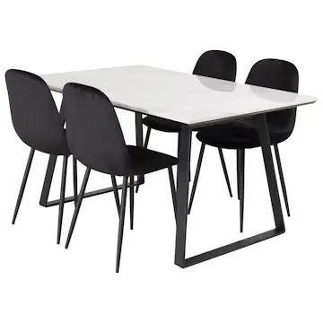 Matgrupp Venture Home Estelle 140 med 4 Pobbie Stolar Sammet