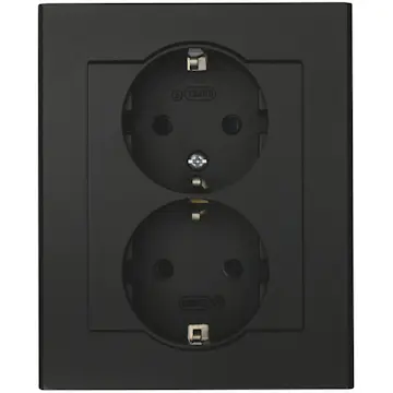 Vägguttag Malmbergs Optima 2-Vägs Mj Svart