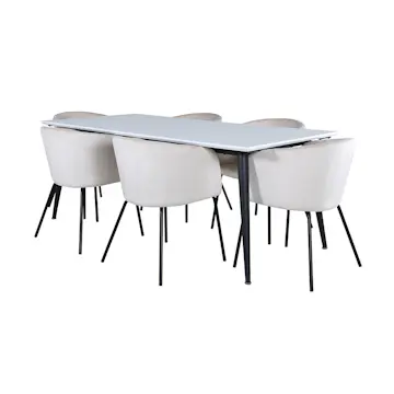 Matgrupp Venture Home Jolie med 6 Bergen Stolar Sammet