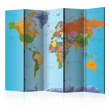 Rumsavdelare Skärmvägg Arkiio Colourful Geography 225x172 cm
