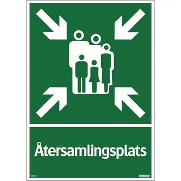 Skylt Systemtext Återsamlingsplats 297x420 mm Aluminium