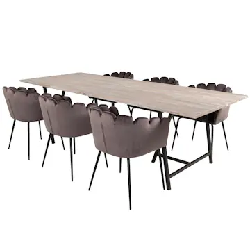 Matgrupp Venture Home Jenni med 6 Limhamn Stolar