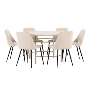 Matgrupp Venture Home Copenhagen Ø140 cm med 6st Night Matstolar