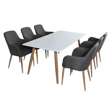 Matgrupp Venture Home Pelle Casper med 6 Stolar