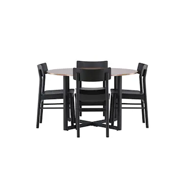 Matgrupp Venture Home Durango Ø120 cm med 4st Montros Matstolar