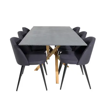 Matgrupp Venture Home Piata med 6 Valentina Stolar Polyestertyg