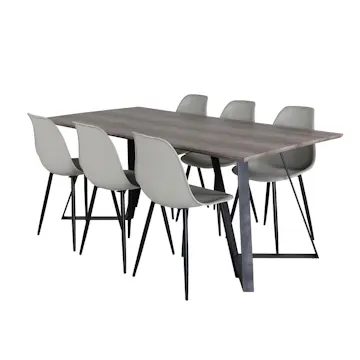 Matgrupp Venture Home Madde med 6 Pop Stolar