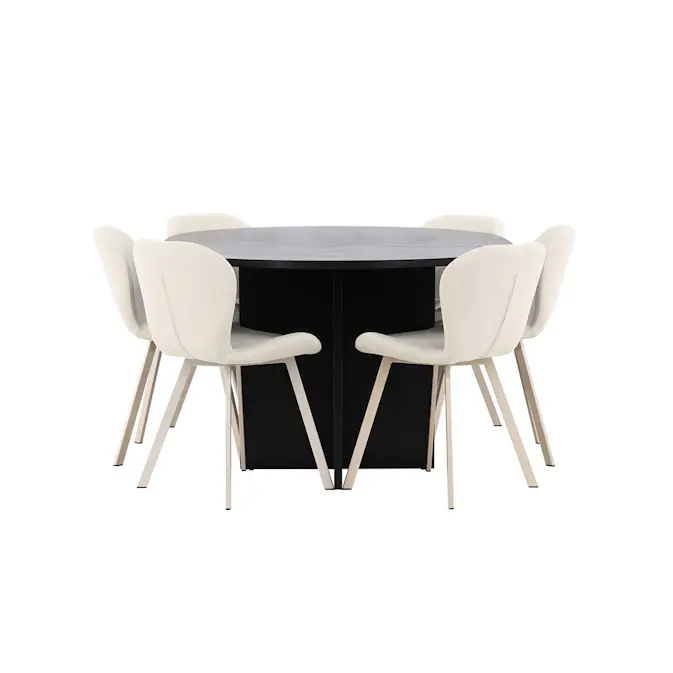 Matgrupp Venture Home Strada Ø120 cm med 6st Lilja Matstolar