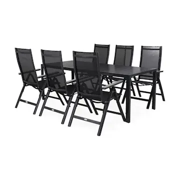 Matgrupp Comfort Garden Tunis med 6 Monaco Positionsstolar