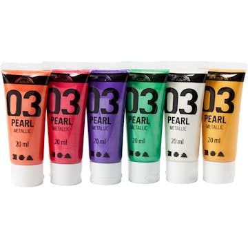 Akrylfärg Creativ Company A-color Kompletterande Färger Nr. 03 Metallic 6st 20 ml/1 Förp