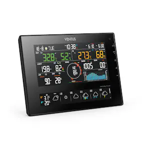 Väderstation Ventus Trådlös W850 Svart Termometer med Wifi & 10 Dagars Prognos