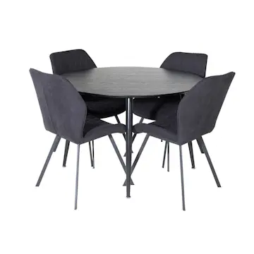Matgrupp Venture Home Dipp Ø115 cm med 4 Gemma Stolar