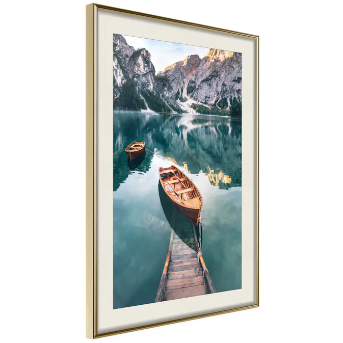 Poster Artgeist Affisch Boats In Dolomites
