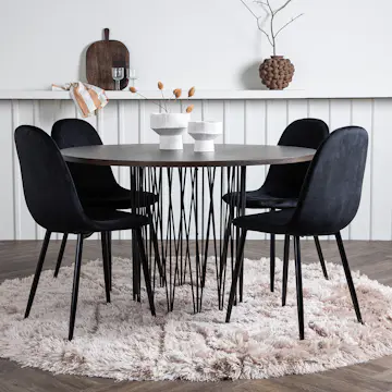 Matgrupp Venture Home Stone med 4 Polar Stolar Sammet