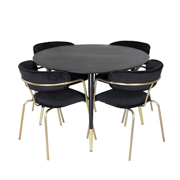 Matgrupp Venture Home Dipp Ø115 cm med 4 Arrow Stolar