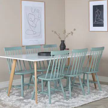 Matgrupp Venture Home Polar med 6 Lönneberga stolar