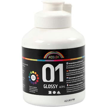 Akrylfärg Creativ Company A-color Nr 01 Blank 500 ml/1 Flaska