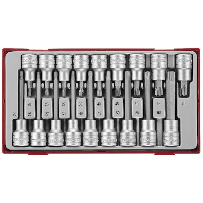 Hylsbitssats 18 delar för TX-spår, 1/2 tum fyrkantsfäste Teng Tools TTTX18
