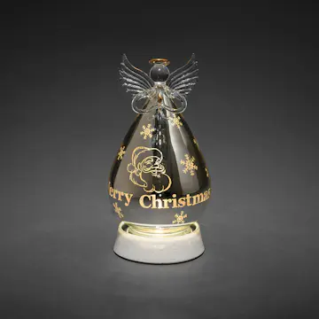 Glasboll Gnosjö Konstsmide Ängel Merry Christmas LED