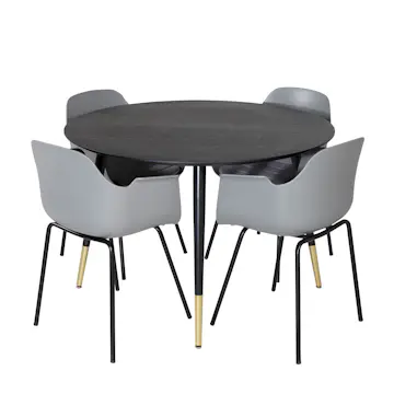 Matgrupp Venture Home Dipp Ø115 cm med 4 Comfort Stolar