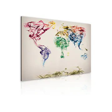 Tavla Arkiio Världskartan Färgad Rök Spår