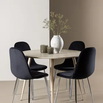 Matgrupp Venture Home Plaza Ø100 med 4 st Polar Stolar Sammet