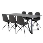 Matgrupp Venture Home Madde med 6 Pobbie Stolar Konstläder