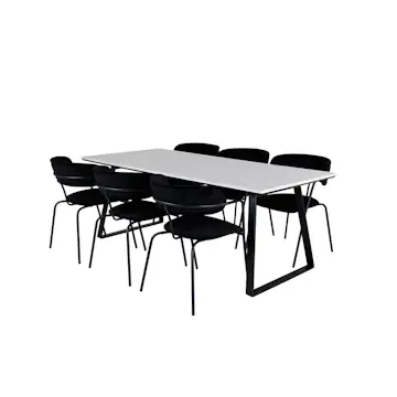 Matgrupp Venture Home Estelle med 6 Aris Stolar Sammet