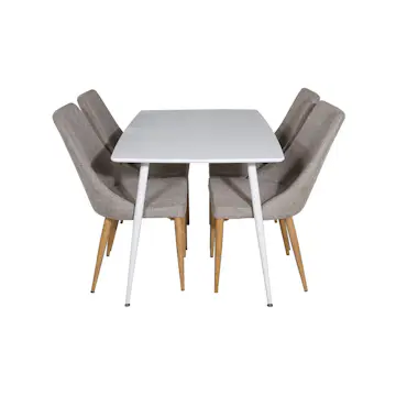 Matgrupp Basic Home Ypas Rektangulärt Matbord 120 cm med 4 Ludvig Stolar
