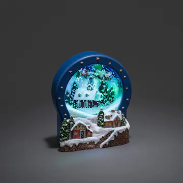 Julby Gnosjö Konstsmide Hus med Snöfall