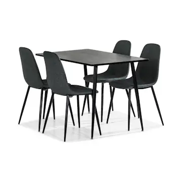 Matgrupp Basic Home MarcelenRektangulärt Matbord 120 cm med 4 Nibe Matstol