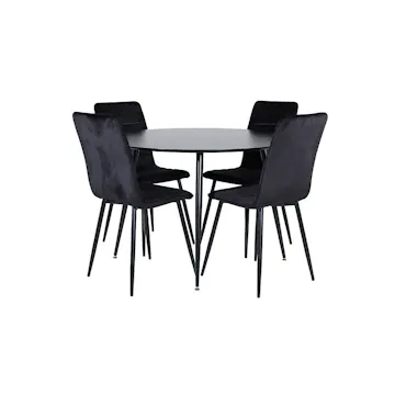 Matgrupp Venture Home Silvia med 4 Walerina Stolar Sammet