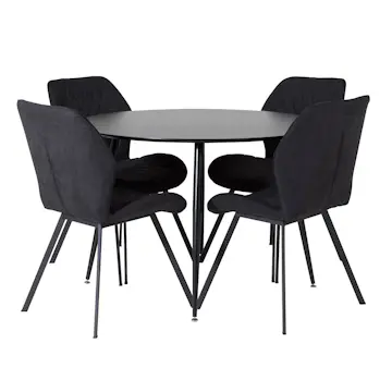 Matgrupp Venture Home Silvia med 4 Geneva Stolar Runt