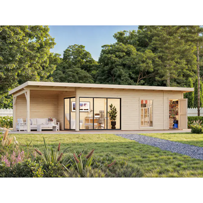 Stuga Palmako Andrea 30,4 m² Slide Plus (inv. 21,1+7,9 m²)