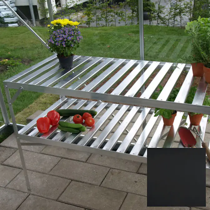 Aluminiumbord Vitavia med Hylla