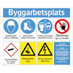 Skylt Systemtext Byggarbetsplats 780x625 mm Aluminium