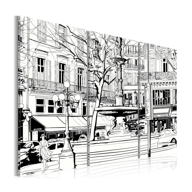 Tavla Arkiio Skiss Över Parisiskt Torg