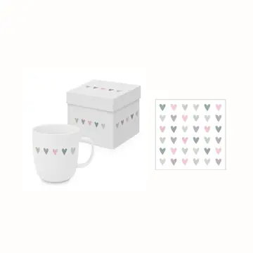 Gåvoset Paperproducts Design Heart Infusion Mugg 40 cl + Servett