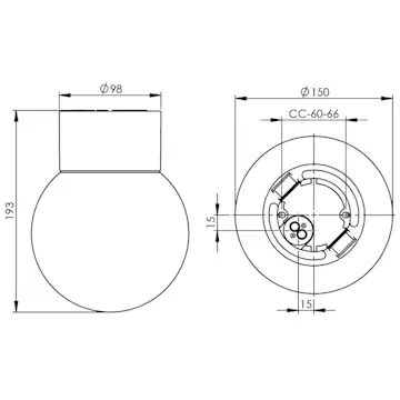Vägg-/Taklampa Ifö Electric Classic Glob klarglas IP54 Rak E27