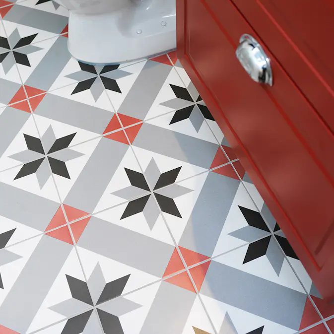 Kakeldekor Konradssons Kerion Optique Framboise Decor 20x20 cm