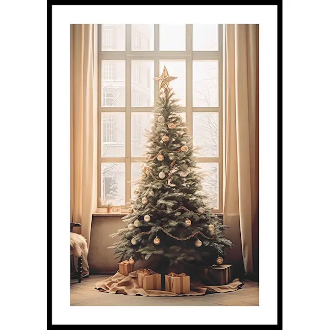 Poster Gallerix Christmas Tree By Window