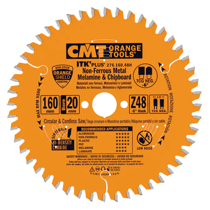 Sågklinga CMT Orange Tools fintandad NE Neg Alu/Plast