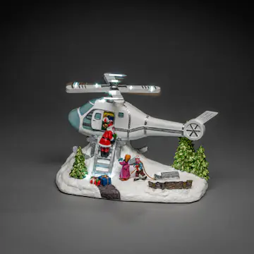 Julby Julfigur Gnosjö Konstsmide Tomte med Helikopter